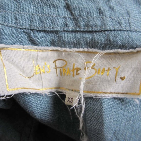 Jen's Pirate Booty Palmetto Romper XS Blue Bohemian Summer Cut Off Shorts - Picture 3 of 7